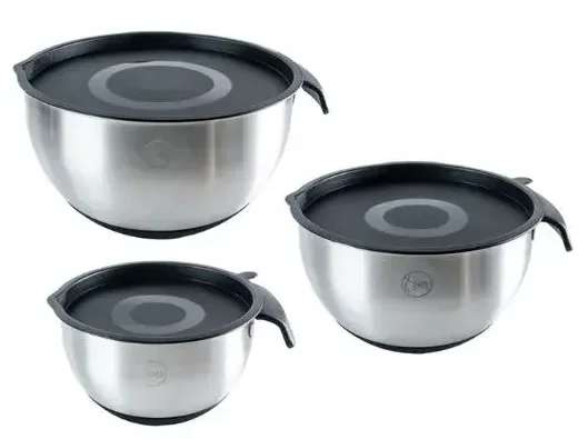Set de Bowls Essen de acero con tapa negra